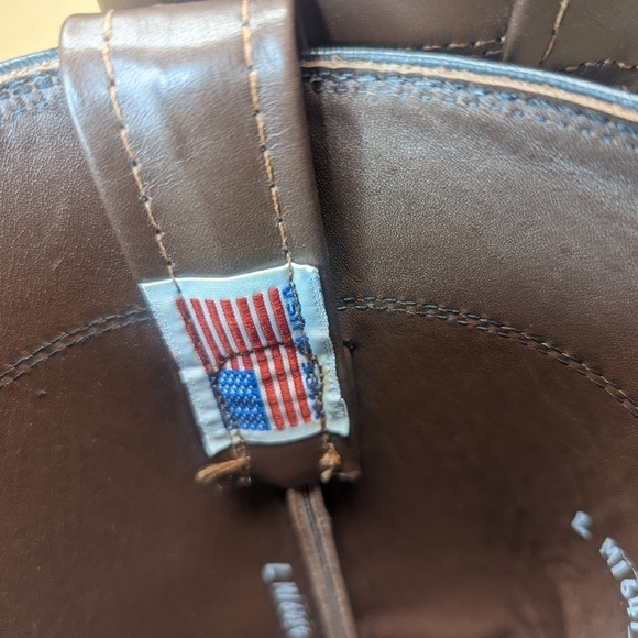 Larry Mahan Cognac Brown Smooth Ostrich Leather Cowboy Boots Men's Sz 8.5B. Grea - Picture 13 of 13